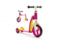 Трехколесный самокат-беговел (трансформер) Scoot&Ride Highway Baby Plus (желто-розовый)