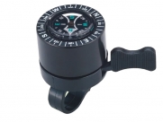 Звонок jh-500b/b с компасом, d:40мм. материал: алюминиевый купол и пластиковая база. цвет: чёрный.