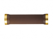 PROPALM Грипсы HY-607EP, 120мм, с 2 грипстопами, поверхность "dimond", коричневый/золото, с заглушками, с упаковкой