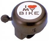 Звонок jh-800st, d:55мм. материал: алюминий/пластик. цвет: черный. рисунок: надпись "i love my bike".