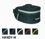 Сумка под седло kellys handy-m. обьём: 0,7 л. крепление: быстросъёмное. цвет сумки: чёрный. цвет полоски: голубой.
