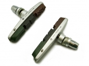 Baradine колодки тормозные mtb-955vc для v-brake, картриджные, резьбовые, 72мм, корпус серебр., картридж трёхцветный