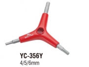 Bike hand yc-356y трёхлучевой ключ: шестигранники 4/5/6мм
